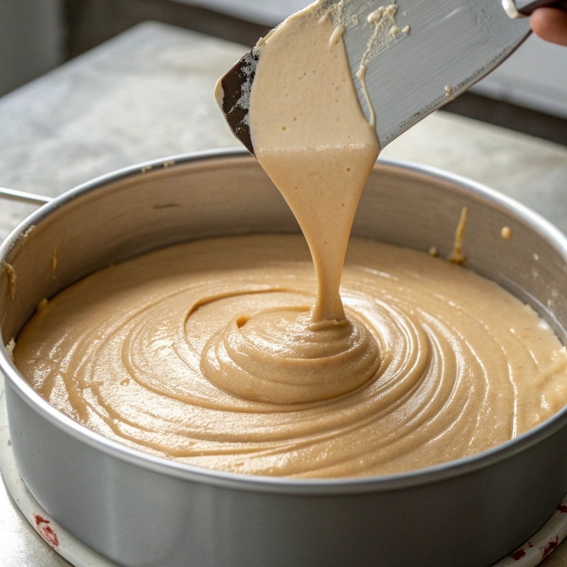 chocolate-orange-cake-batter.jpg Chocolate orange cake batter in pan