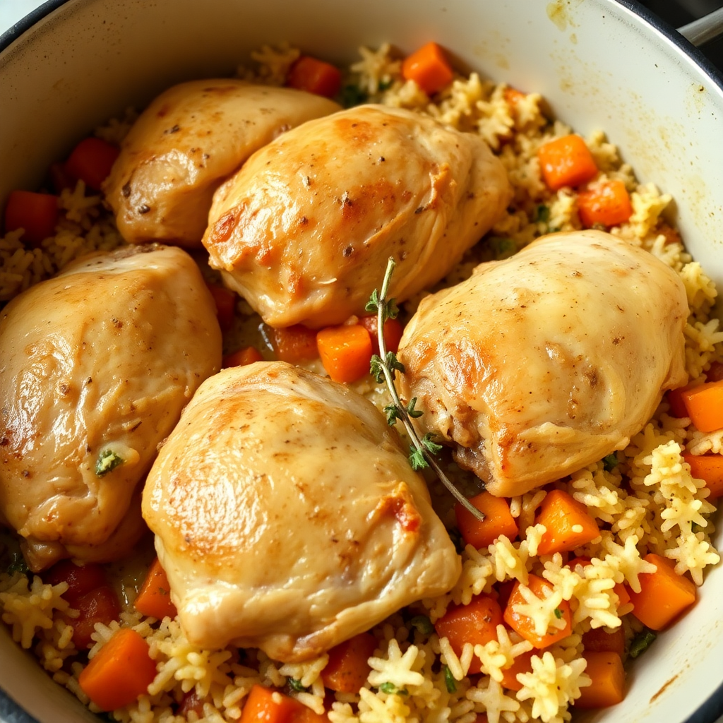 10 Simple Chicken and Rice Recipes for Delicious Meals 2 KENZA LAMSAOURI A close up view of a pot containing cooked chicken 097d4a49 3956 4ba2 8b5b 43b0e8458868 - 10 Simple Chicken and Rice Recipes for Delicious Meals