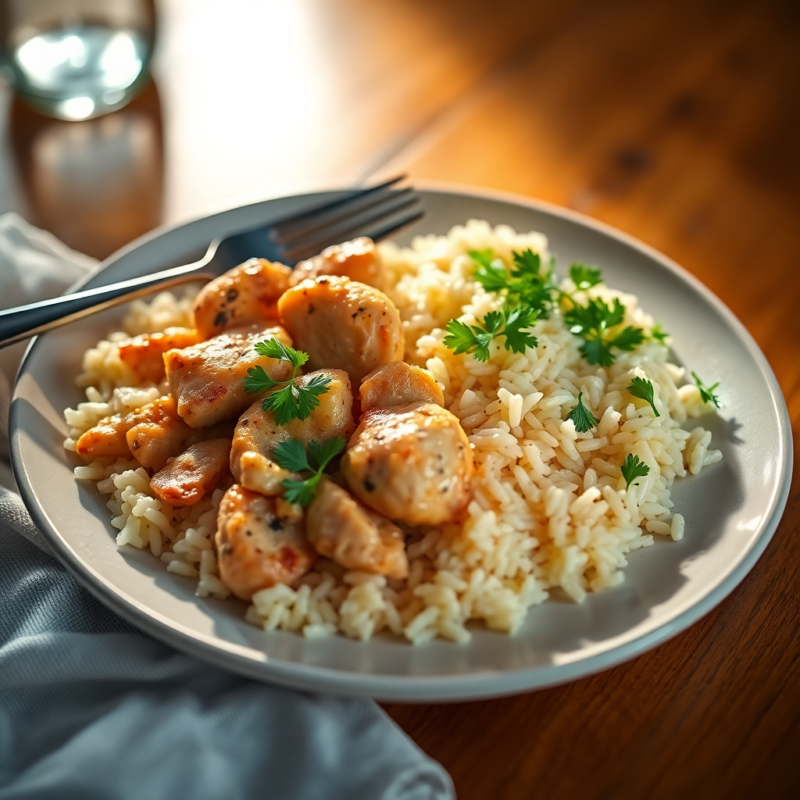 Simple Chicken and Rice Dinner
