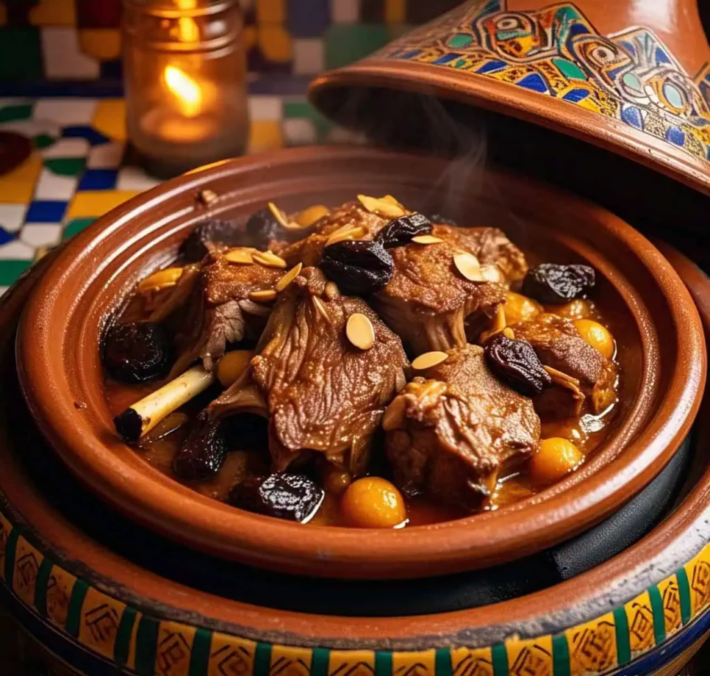 5 Moroccan Lamb Tagine: A perfect Guide to the Traditional Dish 3 A chef preparing Moroccan lamb tagine in a traditional clay pot.