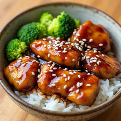 Teriyaki Chicken and Rice Bowl with vegetables
