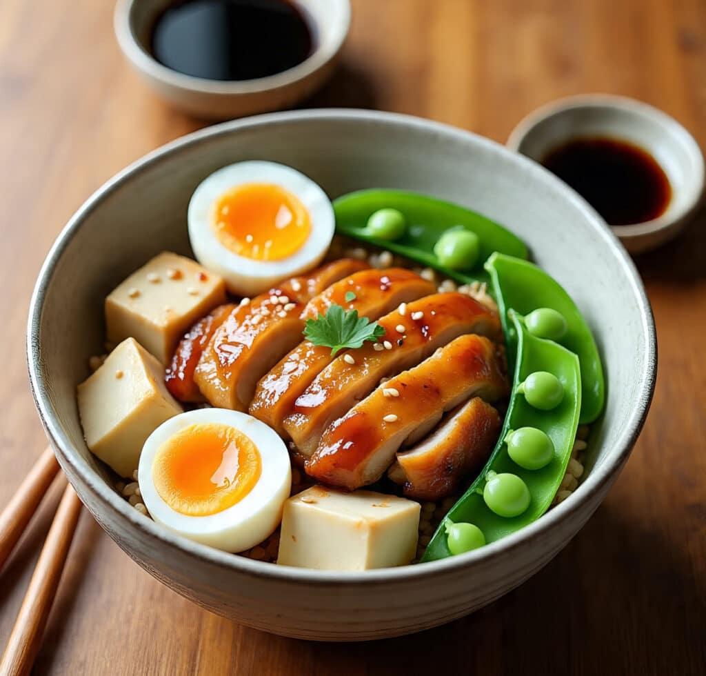 Teriyaki Chicken and Rice Bowl – The Best 30-Minute Dinner 5 Custom teriyaki rice bowl with tofu and egg