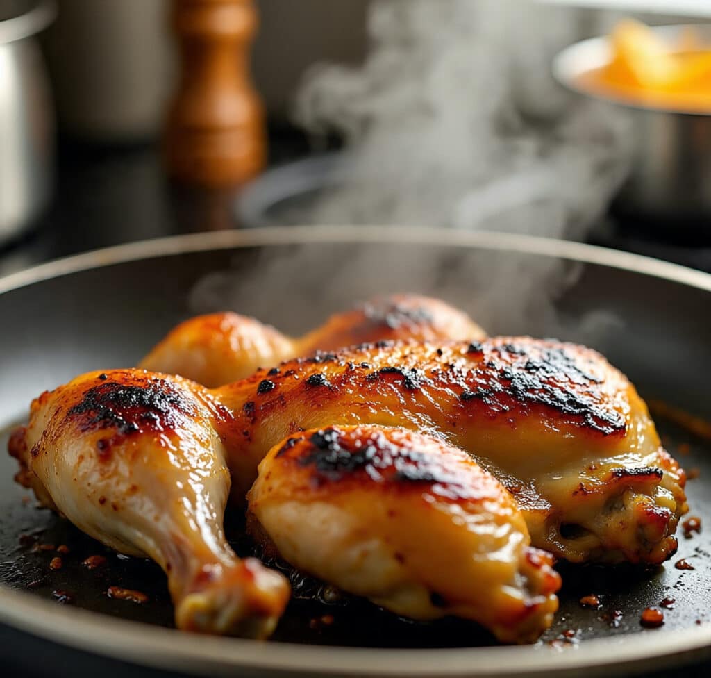 Teriyaki Chicken and Rice Bowl – The Best 30-Minute Dinner 4 Cooking teriyaki chicken in pan