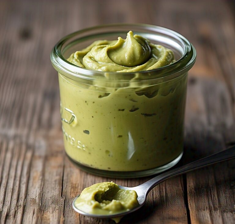how to make pistachio butter: Creamy pistachio butter in glass jar
