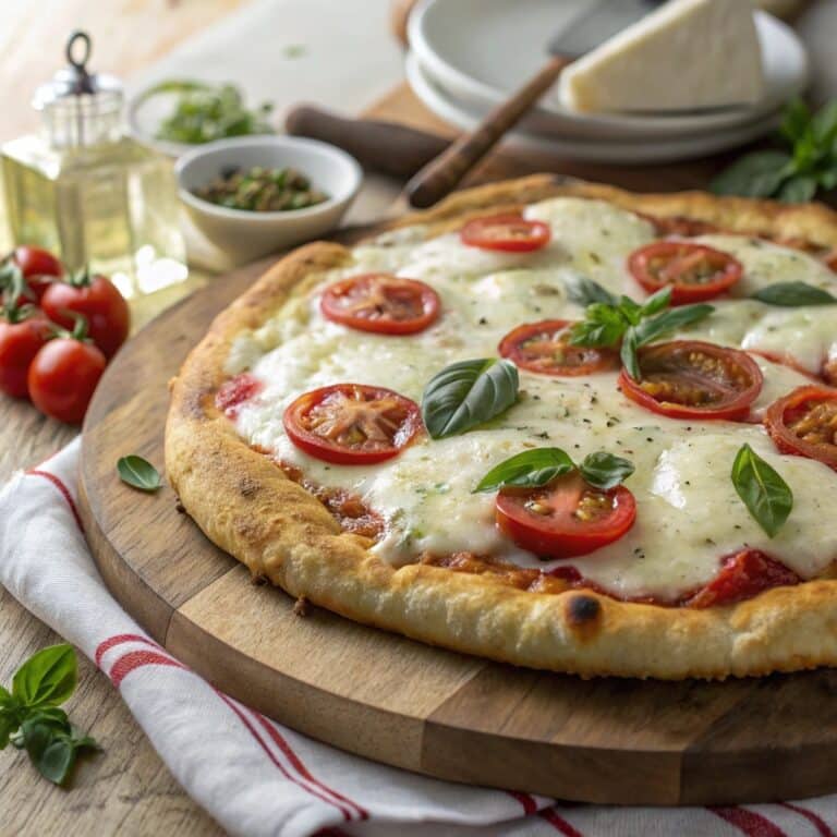 Cottage cheese pizza crust no flour with fresh toppings
