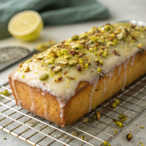 Pistachio lemon loaf cake