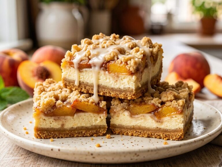 Peach Cobbler Cheesecake Bars: Irresistible Dessert Recipe